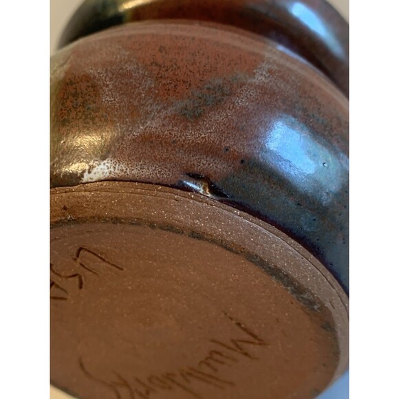 Mudworks USA Pottery Ceramic Jar Cannister Garlic Storage Curly Circle Lid Vents - Picture 10 of 11